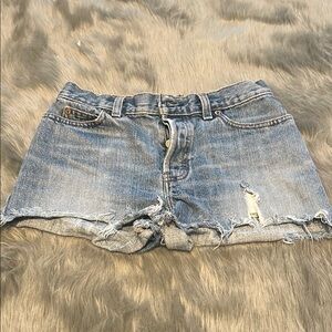 GAP Blue Jean Shorts Distressed Denim